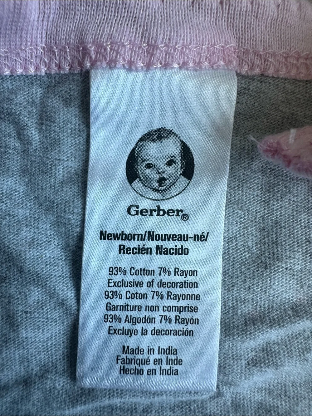 Gerber Pink & Gray Baby Footie Sleepers - Bunny & Heart Prints